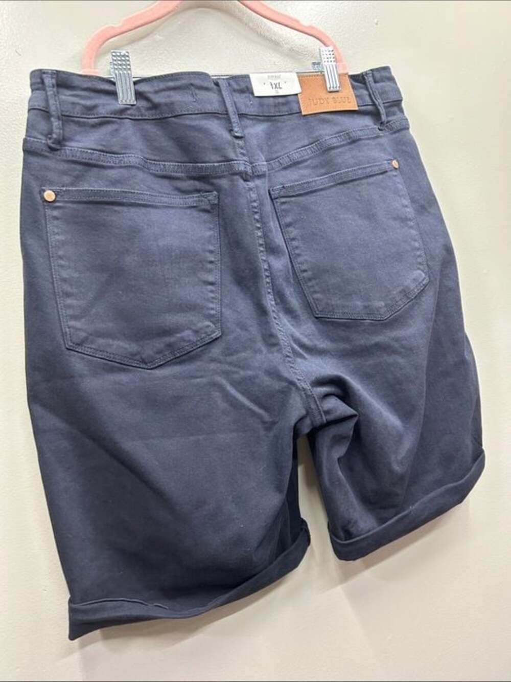 Judy Blue Dark Navy Rolled Hem Jean Shorts - Picture 8 of 12